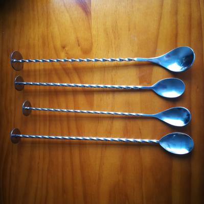Cocktail Mixing Stainless Steel Bar Spoon Cocktail Shaker Spoon Long Twisted