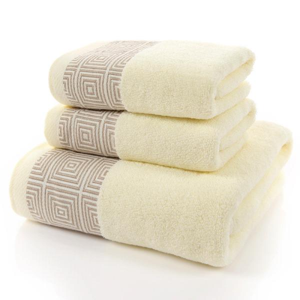 Thickened Absorbent 3pcs/1set Towels for Home Hotel Gift Sustainable 100% Cotton Fabric
