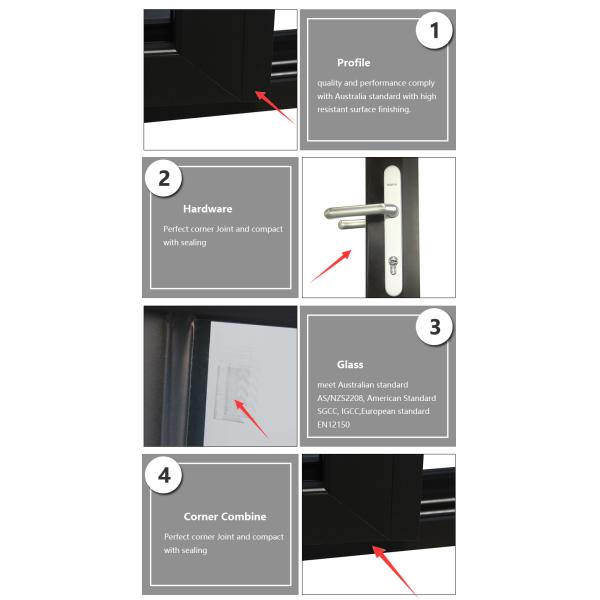 Anti Theft Awning Aluminium Windows And Doors With Stainless Steel Security Mesh Burglar Proof