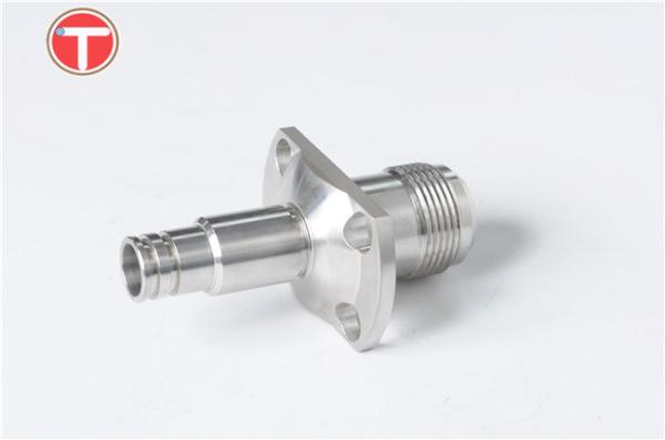Cnc SS304 que faz à máquina a placa de aço inoxidável que forja o conector fazendo à máquina das peças do Cnc