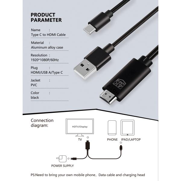телефон 1080P 6.6ft к переходнику Hdmi, переходнику цифров Av экрана синхронизации