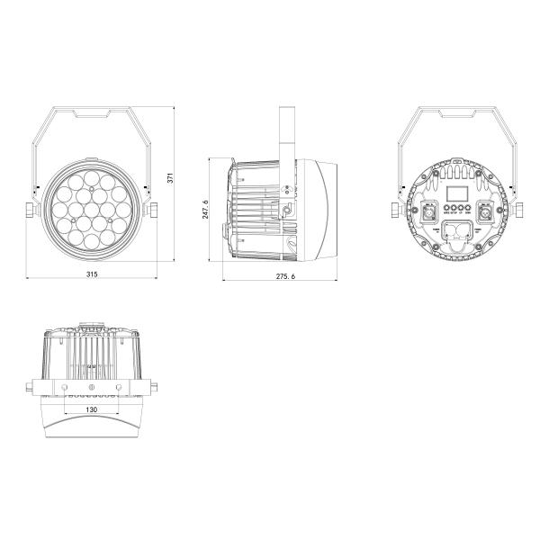 19 светодиодов Par Light водонепроницаемый IP65 Оцененный наружный 19x10W RGBW 4in1 Сценальный свет DMX512