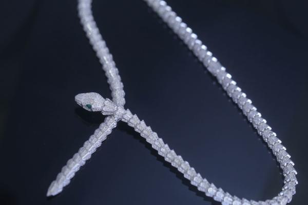 Nano Crystal Green Eye Snake 925 Sterling Silver Neckalce Personalized