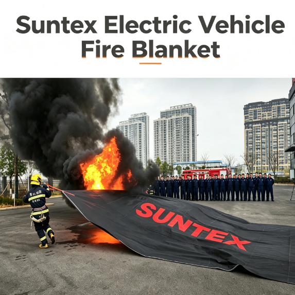 Suntex Electric Vehicle Fire Blanket Contain Lithium Battery Fires
