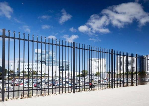 Spear Top Garrison Fencing Panels 1800mm X 2400mm Stain Black Powder