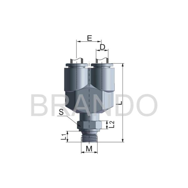 Metal Joint Quick Connect Pneumatic Fittings , Pneumatic Tube Fittings U Shaped