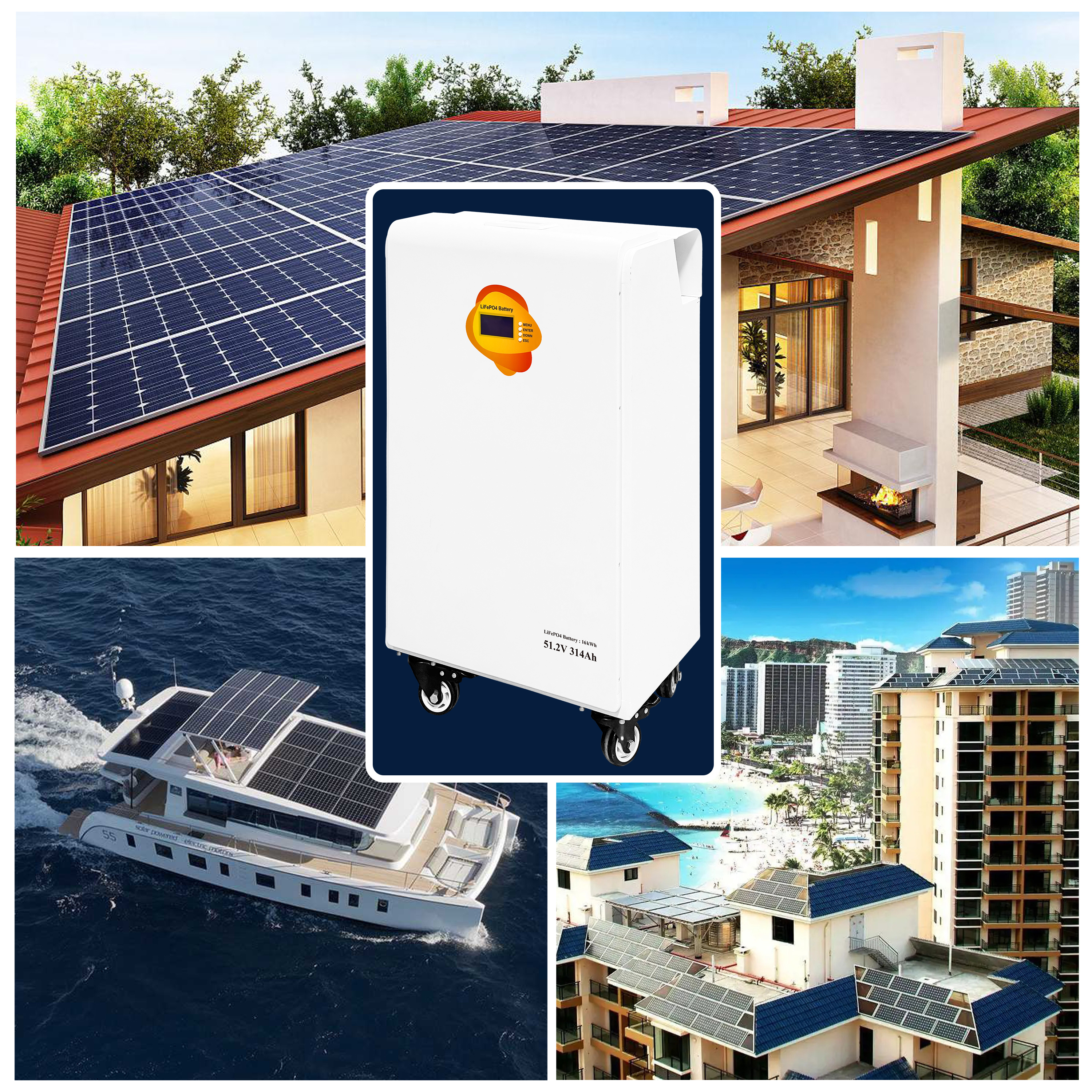 16kWh Movable Lithium Battery Pack – 6000 Cycles, LFP, Parallel Ready