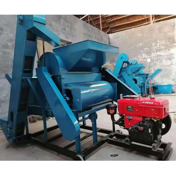 1000-1200kg/h Fiber Decorticating Machine , Diesel Castor Beans Peeling Machine