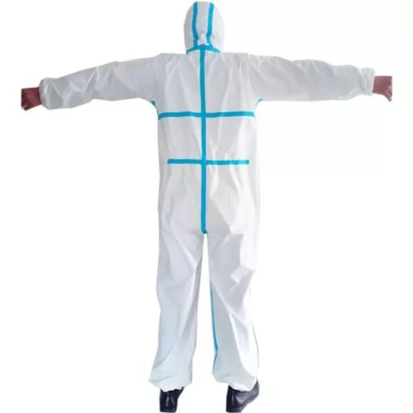 PPE Disposable Protective Suit , Chemical Protective Coveralls Clinical Mutiple Sizes
