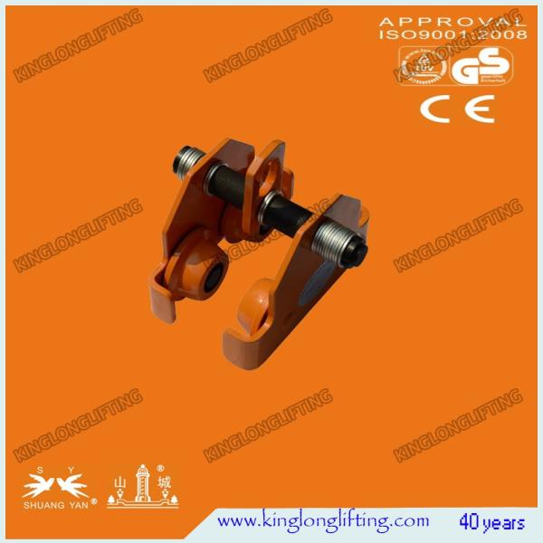 H Beam Electric Hoist Trolley , Steel Beam Trolley Manua  Suspension Adjustable