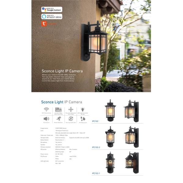 1080p Outdoor Sconce Light IP Camera(IPL102-1)