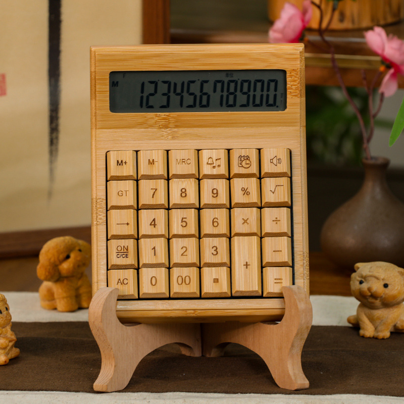 Bamboo Solar & Battery Operated Multifunctional Calculator