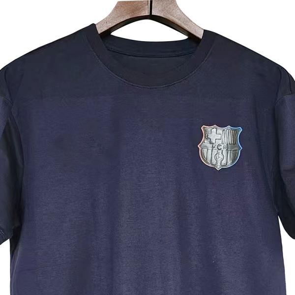Black Barcelona Themed T-shirt With Logo Team Customization