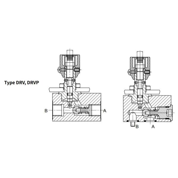Variable Hydraulic Flow Valve In Line 375 L/min threaded 350Bar NG6-30 DV(P)