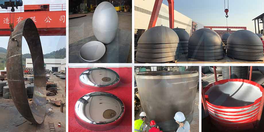 Заваренные крышки труб из нержавеющей стали ASME Q235 для дна судна