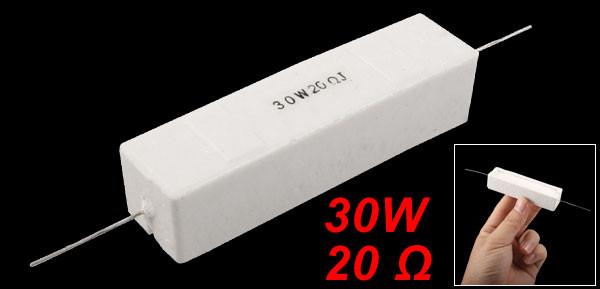 30W 20 Ohm Wire Wound Ceramic Cement Resistor 30 Watt 5%