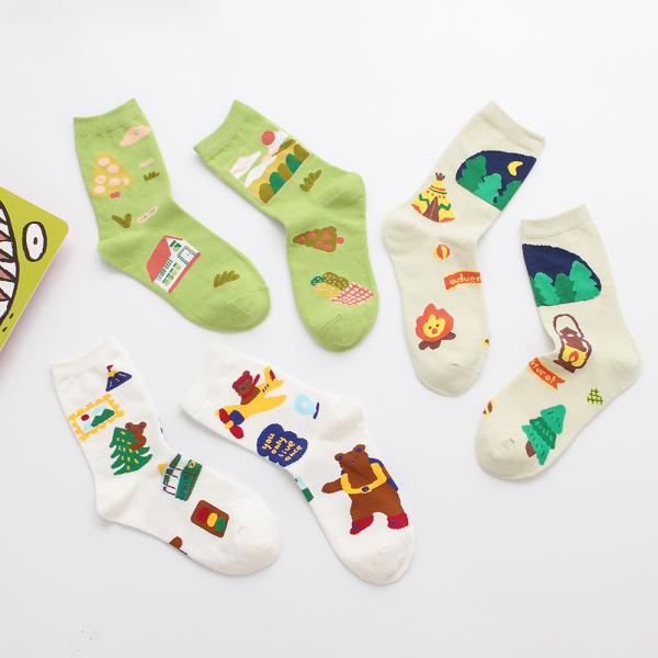 ODM Women'S Cotton Crew Socks Regular Style With Sewing  Logo