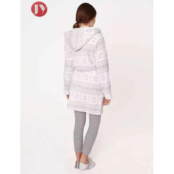 Lounge Soft Bathrobe Pajamas For Ladies Plush Knee - Length Printing Girls Nightgowns