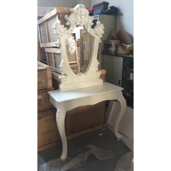 Princess Salon Mirror for Barber Shop Furnture Wood Mirror Table Luxury