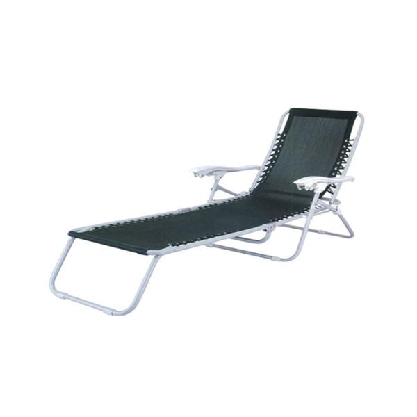Powder Coated Foldable Sun Lounger , Textilene Recliner Garden Chairs