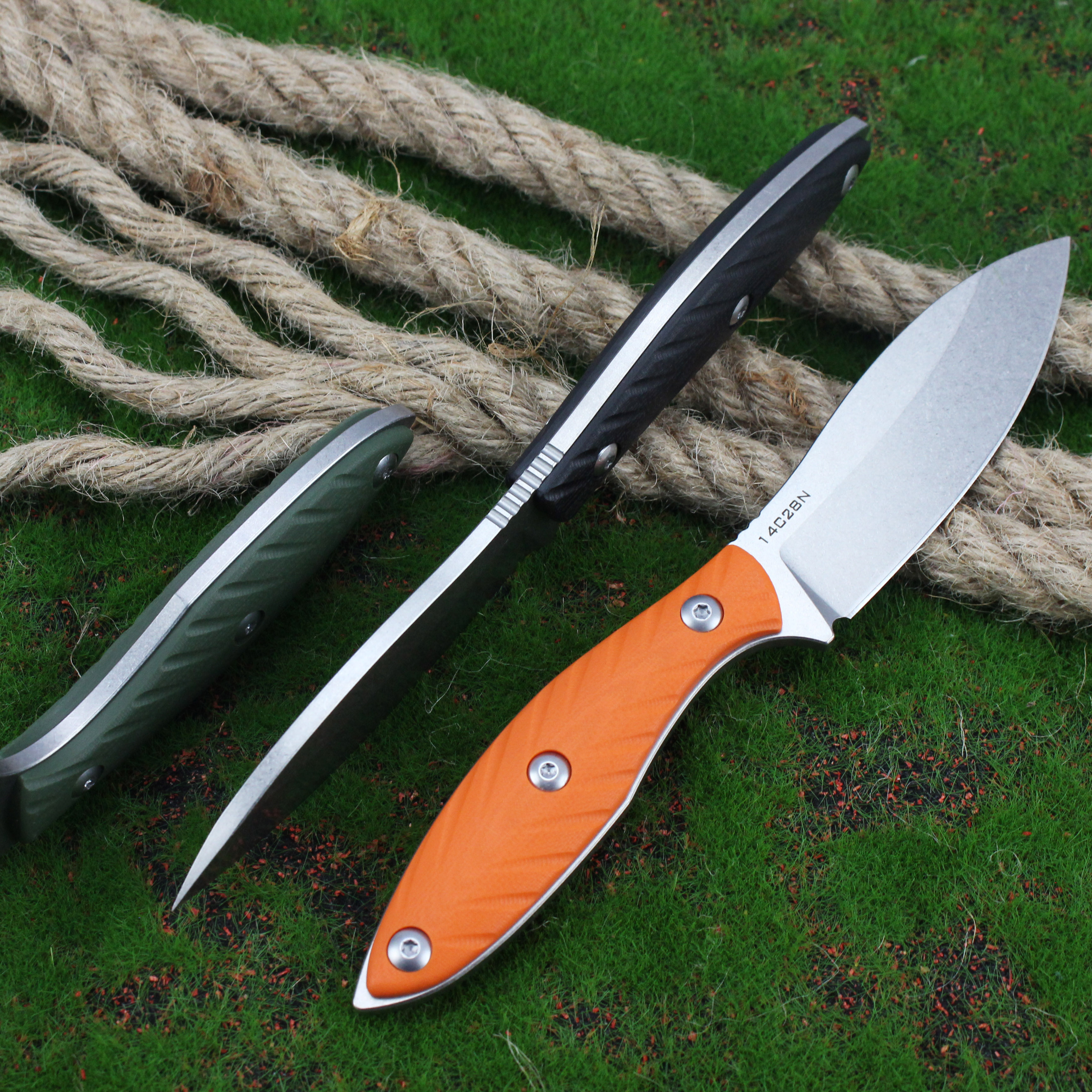 GT0196 Fixed Blade Knife Hunting Knives G10 Handle14C28N Blade Tactical Knives Tunafire