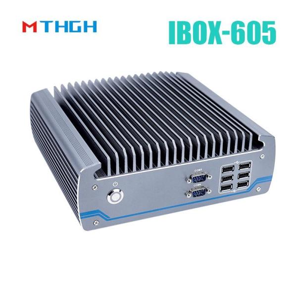 Intel Core I5-8500T Chassis de alumínio Mini PC, PC industrial sem ventoinha IBOX-605