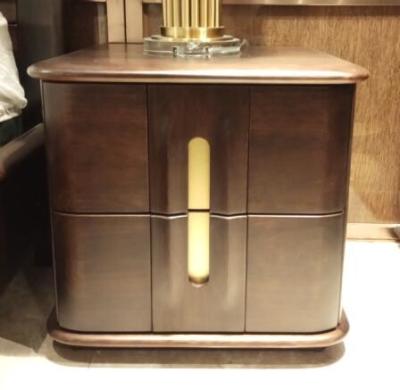 Durable European Solid Wood Furniture / Solid Wood Nightstand Simple Handles Design