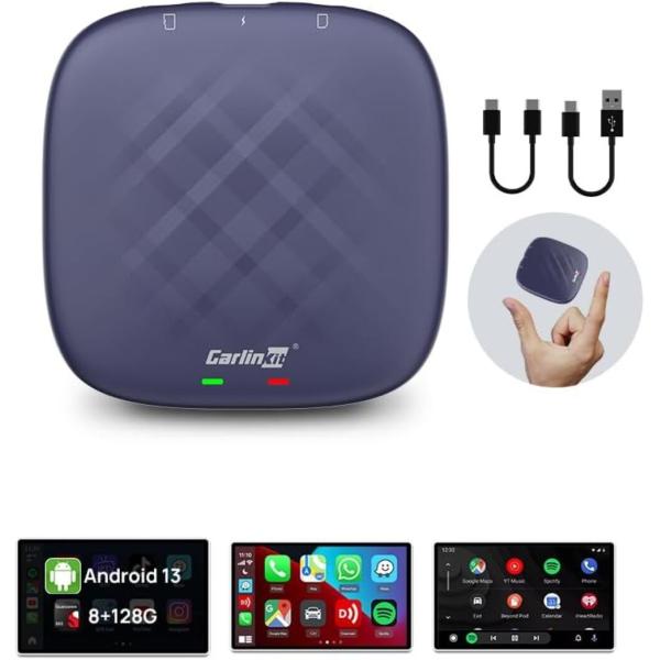 Adaptador cableado a inalámbrico Carplay To Multi Media Tbox S Modelo 4G + 64G Carplay Ai Box Android 13 Sistema Car Play TV Box 1080p