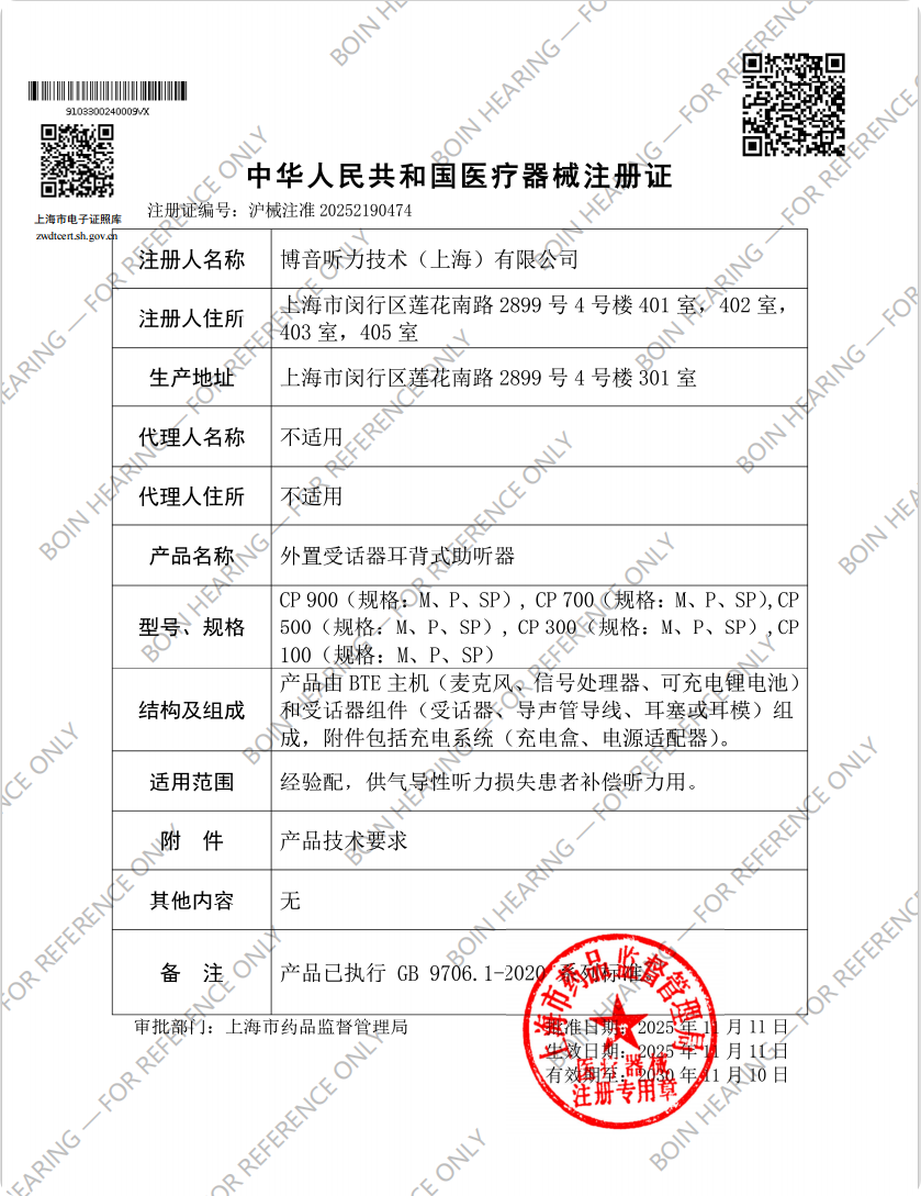 Hearing Earth (Guangzhou) Technology Co., Ltd. Certifications