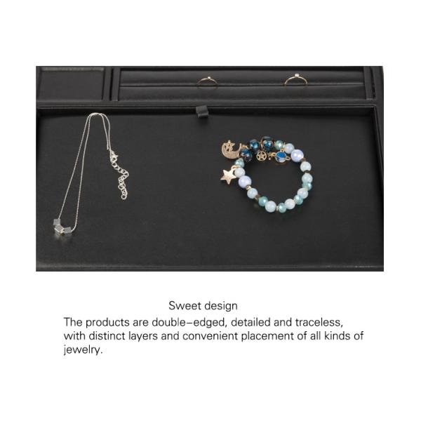 Bracelet Jewelry Display Carrying Case , Retangular Black Jewelry Tray