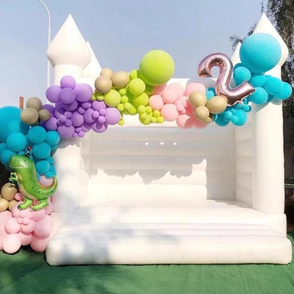 13x13 Venda comercial de PVC inflável casa de saltos branca salto castelo para crianças porta-vozes de casamento