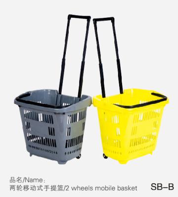Eco Friendly Supermarket Shopping Basket ISO9001 Certification With Wheels