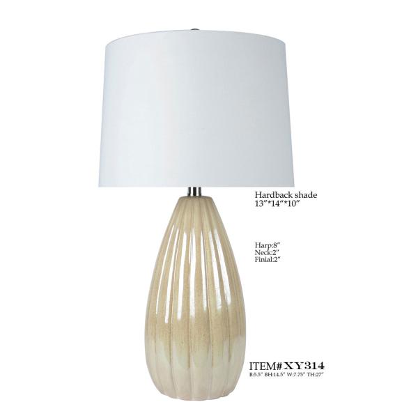 Porcelain Base Simple Modern Table Lamp TC White D14*27