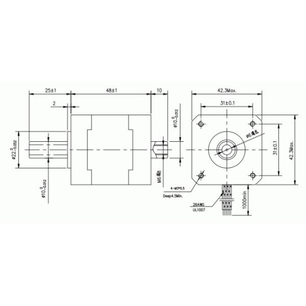 мотор полого вала 42mm Stepper