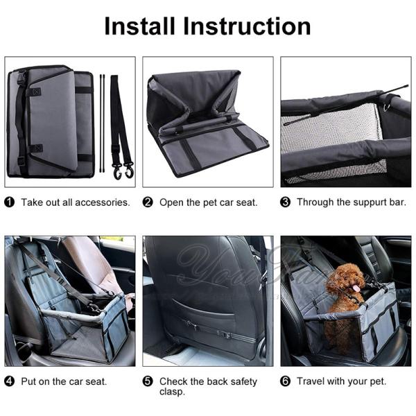 Breathable Bag with Seat Belt Dog Carrier dog booster seat car