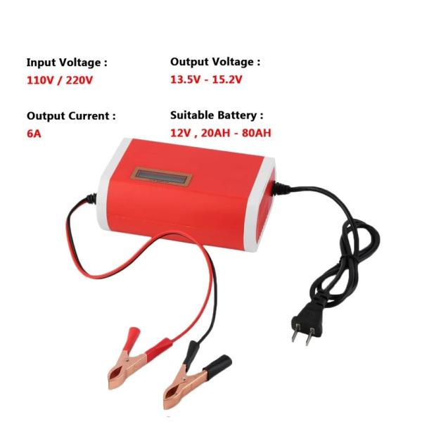80AH Fast Power Motorcycle Gel Battery Smart Charger Reverse polarity protection