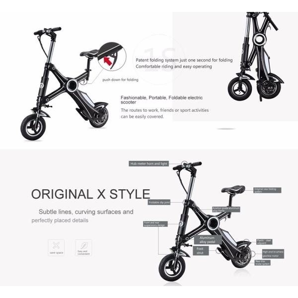 Adult Foldable Electric Scooter , folding electric bike with Pedal and Seat