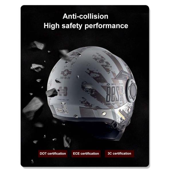 Custom Vintage Open Face Motorcycle Helmet with Mask Delivery Time 30-35 Work Days