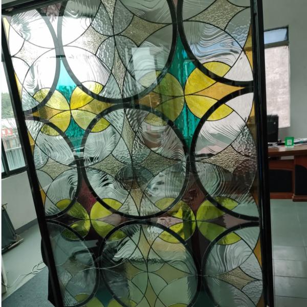 Цветное искусство стекло входная перегородка стена экраны двери и окна Tiff европейский ретро инкрустированные церковные резные стекла
