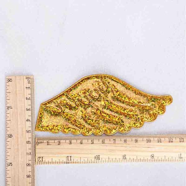 Gold Ultrasonic Embossing Fabric Wings Crafts For Gift Decoration