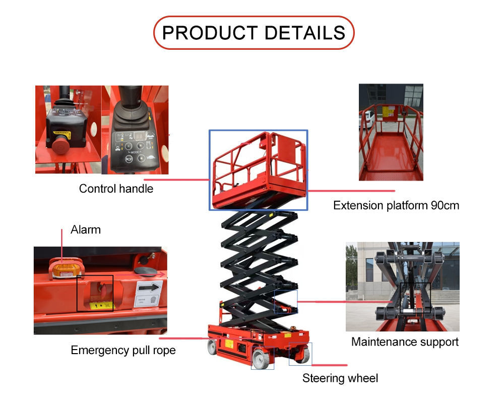 Mini Self Propelled Scissor Lift Table 230kg Electric Elevated Platform