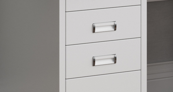 Muebles comerciales Escritorio de acero Escritorio de computadora único con cajón de cierre