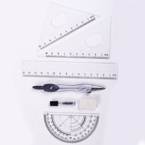Factory Direct Wholesale 7pcs School Math Geometry Box