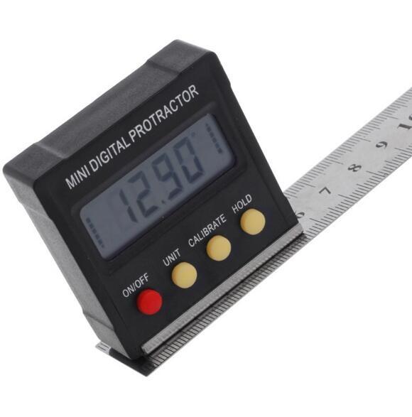 4x90 Degree Electronic Box Gauge Level Inclinometer Magnetic Base Measuring Tool
