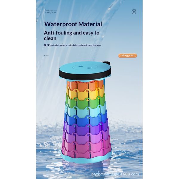 Modern Outdoor Plastic Folding Portable Collapsible Retractable Stool Thickened PP Material Camping Picnic Telescopic Chair