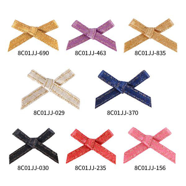 MSD Ribbon Handmade 2.1cm Small GlitterTwist Tie Bows For Candy Package Gift Bag Decoration