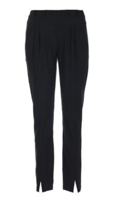 Stretchy Long Womens Slim Leg Trousers Plain Dye Polyester And Spandex Fabric