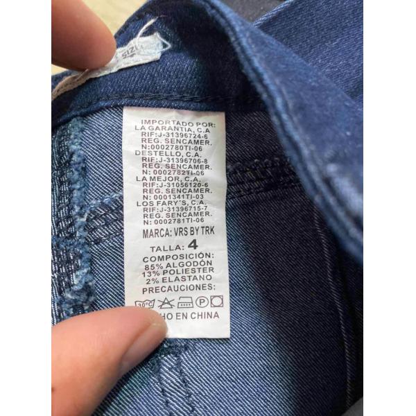 4 Buttons Ladies High Waisted Skinny Jeans Dark Blue 85% Cotton 13% Polyester