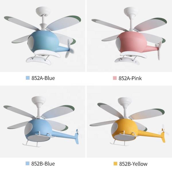 Manufactory Custom Helicopter Ceiling Fan Light , Airplane Ceiling Fan Remote Control For Kids Room