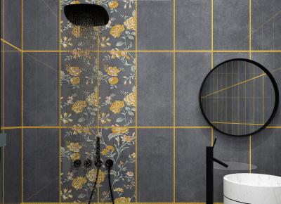 Telhas cinza escuro tijolo de madeira 300x600mm Telhas de cerâmica de parede e telhas de interior para decoração